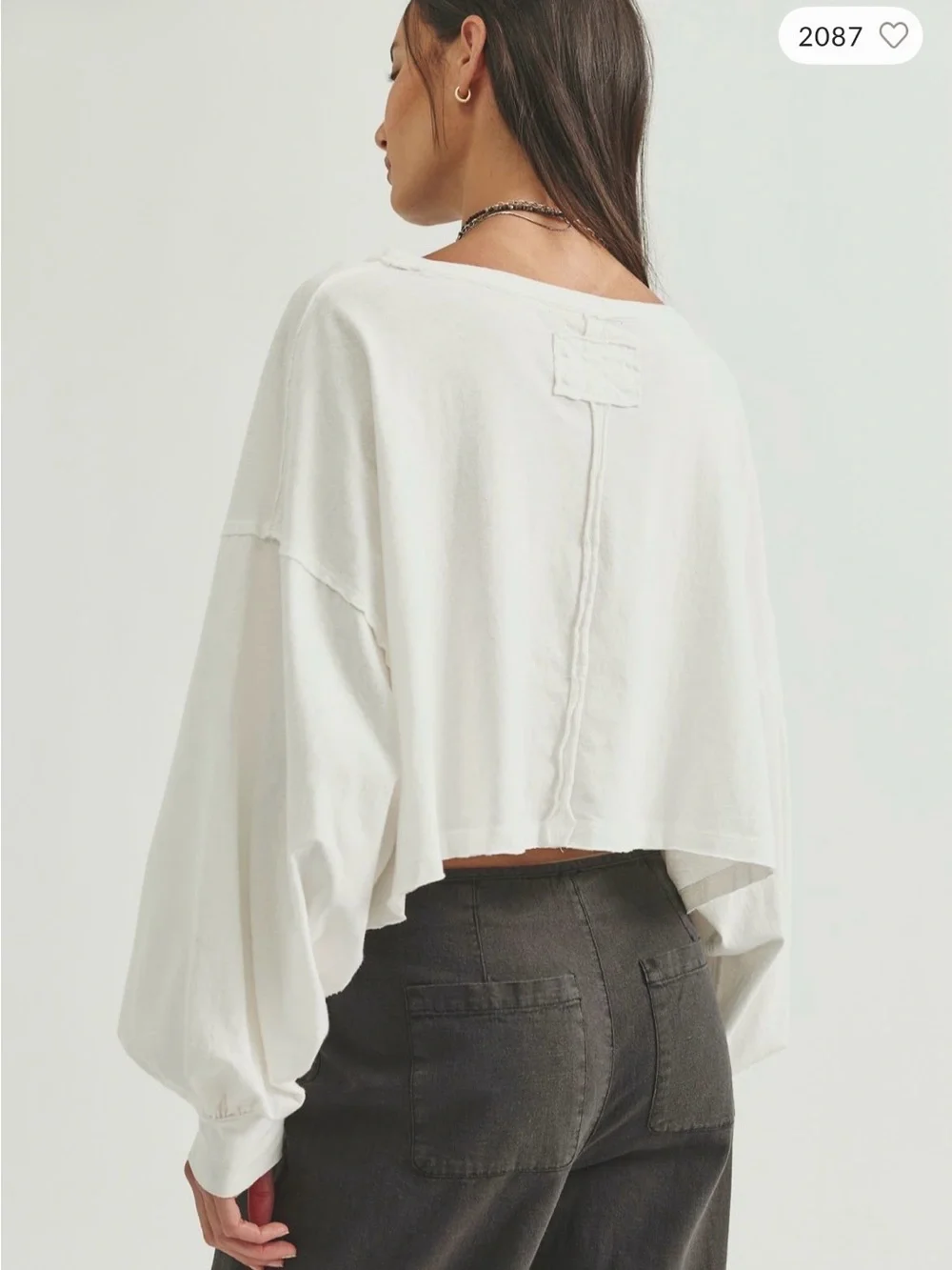 Free People We The Free Sandy Long Sleeve Top. NWT.  Clean ivory